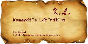 Kamarás Lóránt névjegykártya